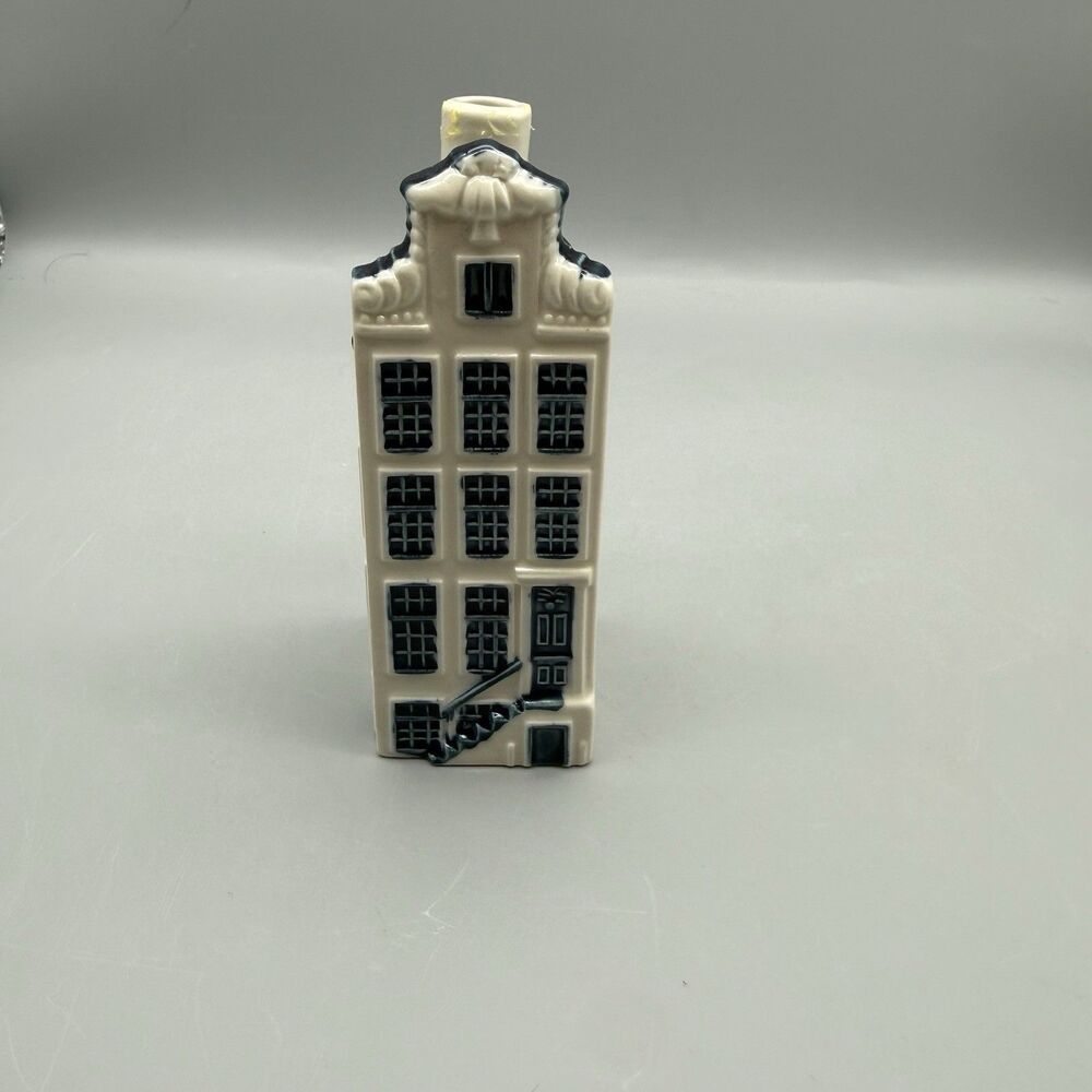 KLM Bols Delfts #46 Royal Dutch Airlines First Class ceramic house Bottle Empty